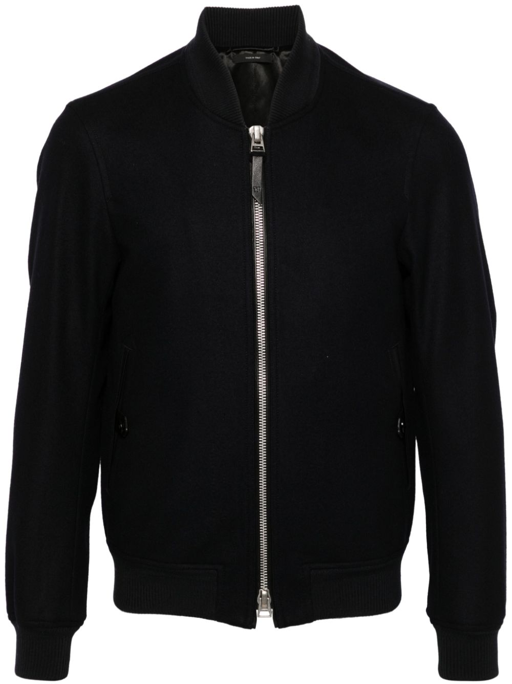 BOMBER MARINO ZIP PLATEADO