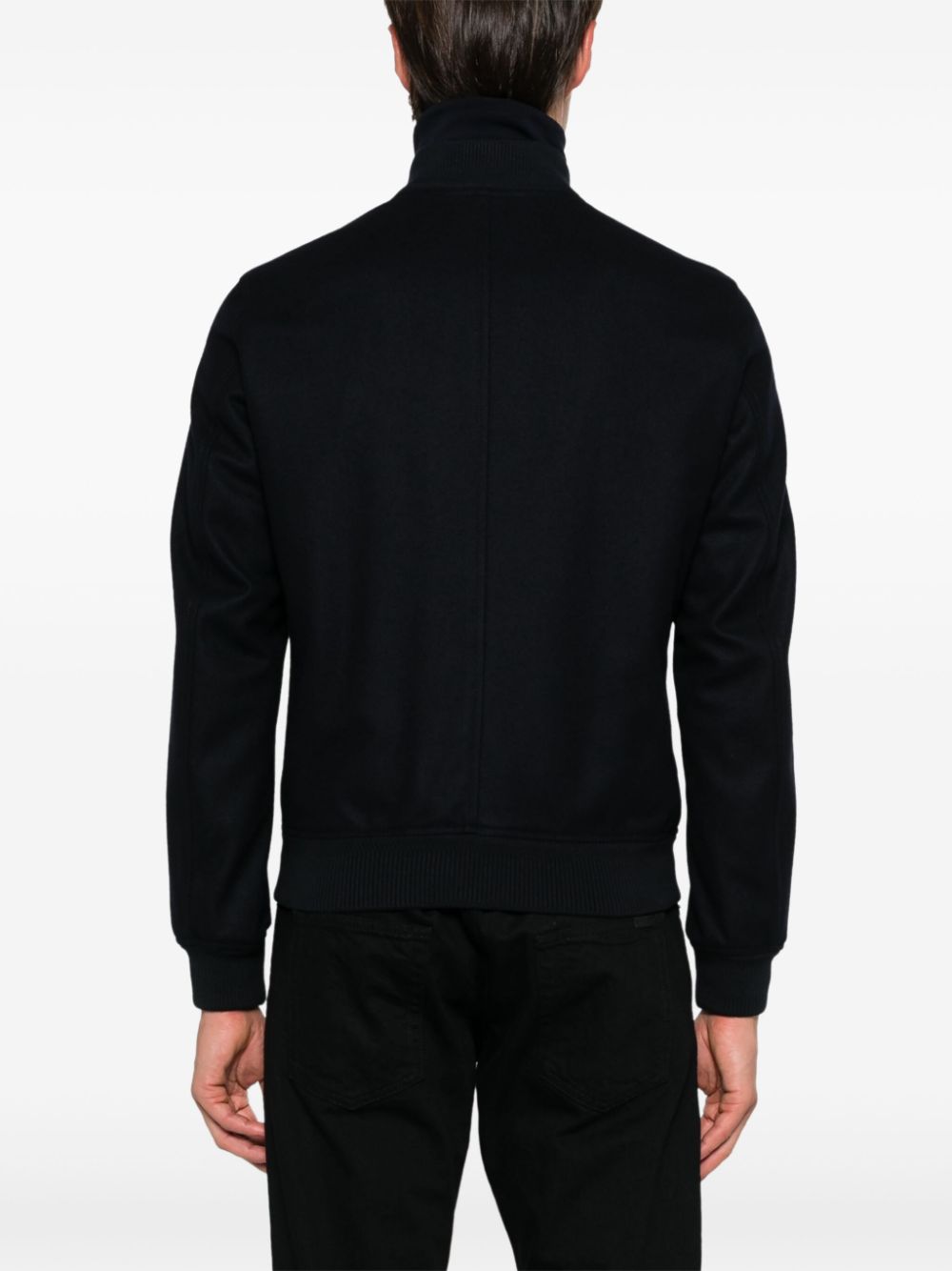 BOMBER MARINO ZIP PLATEADO