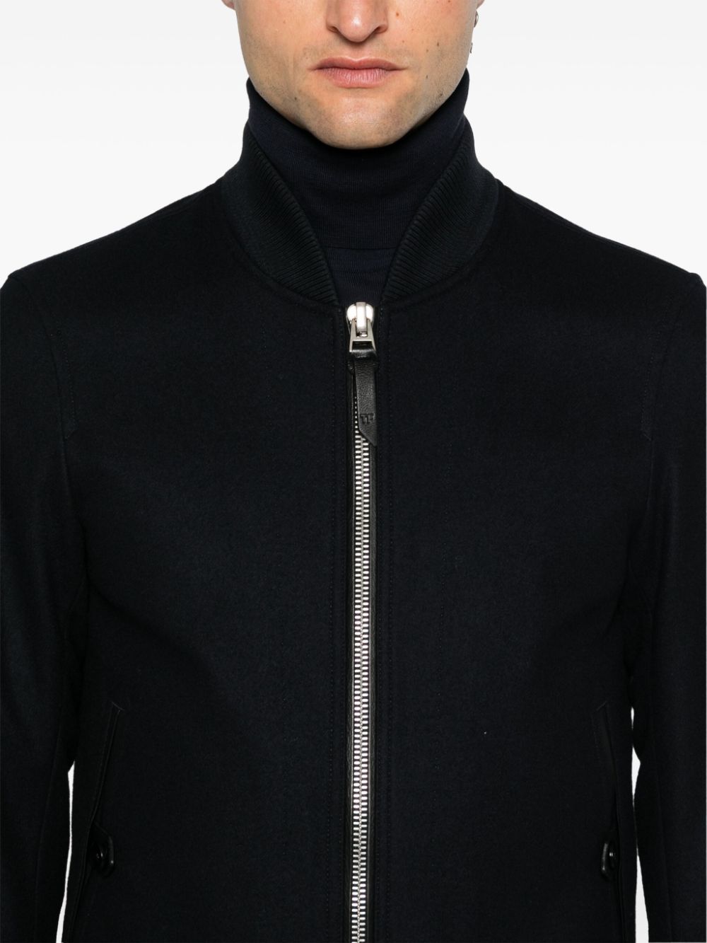 BOMBER MARINO ZIP PLATEADO