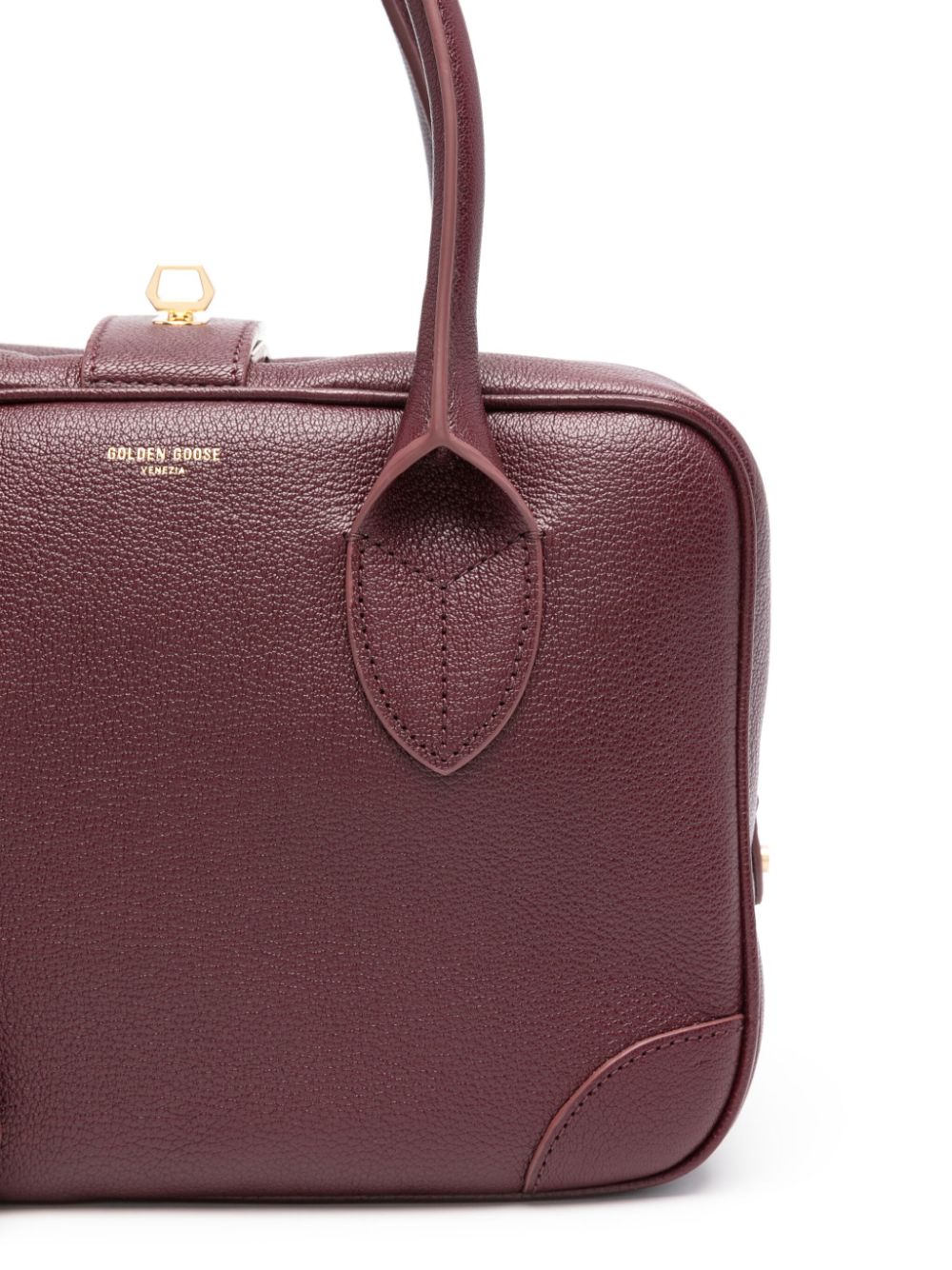 BOLSO VITA BURDEOS ZIP LOGO DORADOS