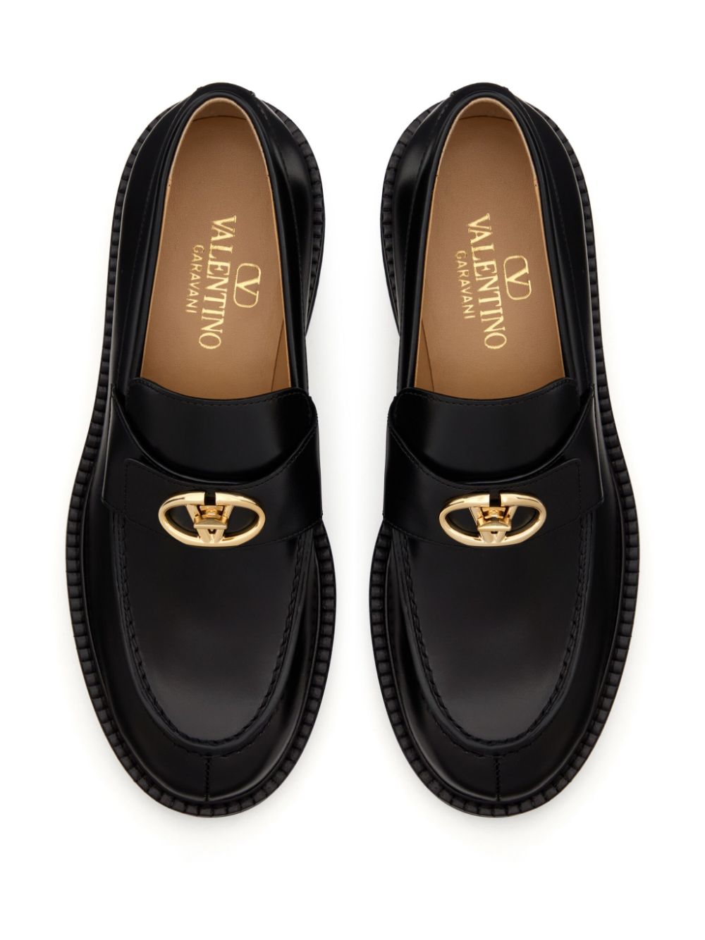 MOCASIN NEGRO HEBILLA LOGO DORADO