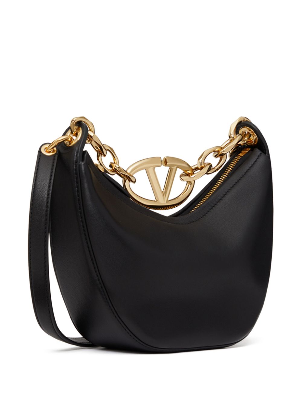 BOLSO MINI HOBO MEDIA LUNA ZIP LOGO DOR