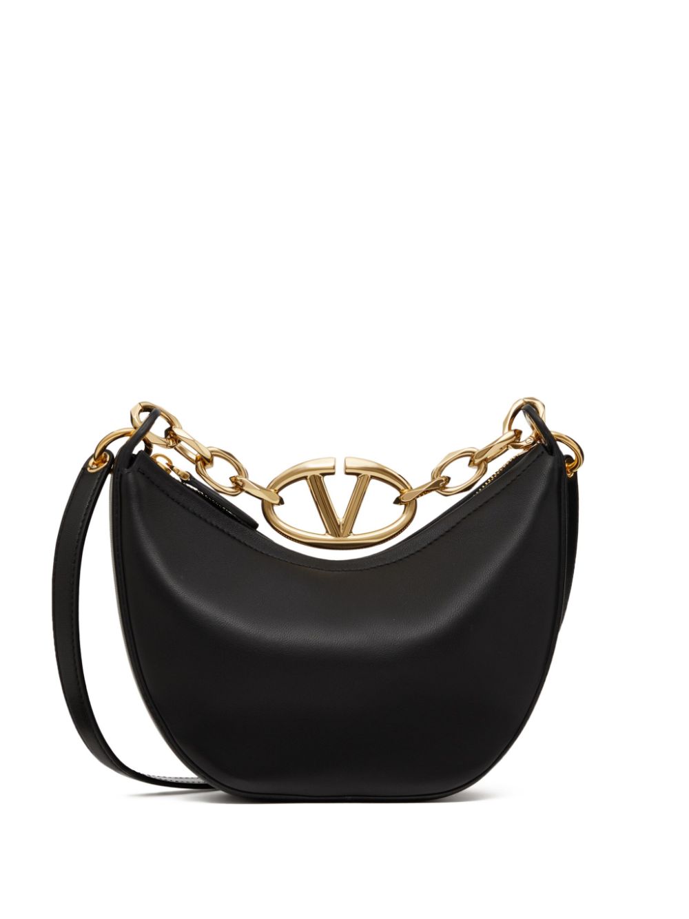 BOLSO MINI HOBO MEDIA LUNA ZIP LOGO DOR