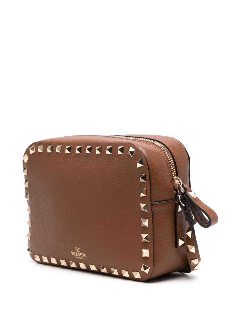 CROSSBODY CAMEL LOGO DORADO ZIP TACHAS