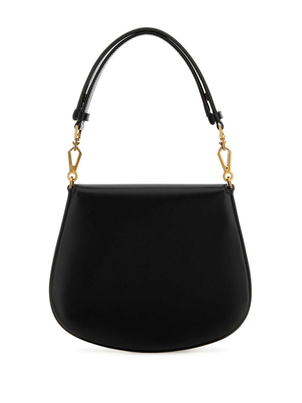 BOLSO BASCULE CLOCHE S NEGRO LOGO DORADO