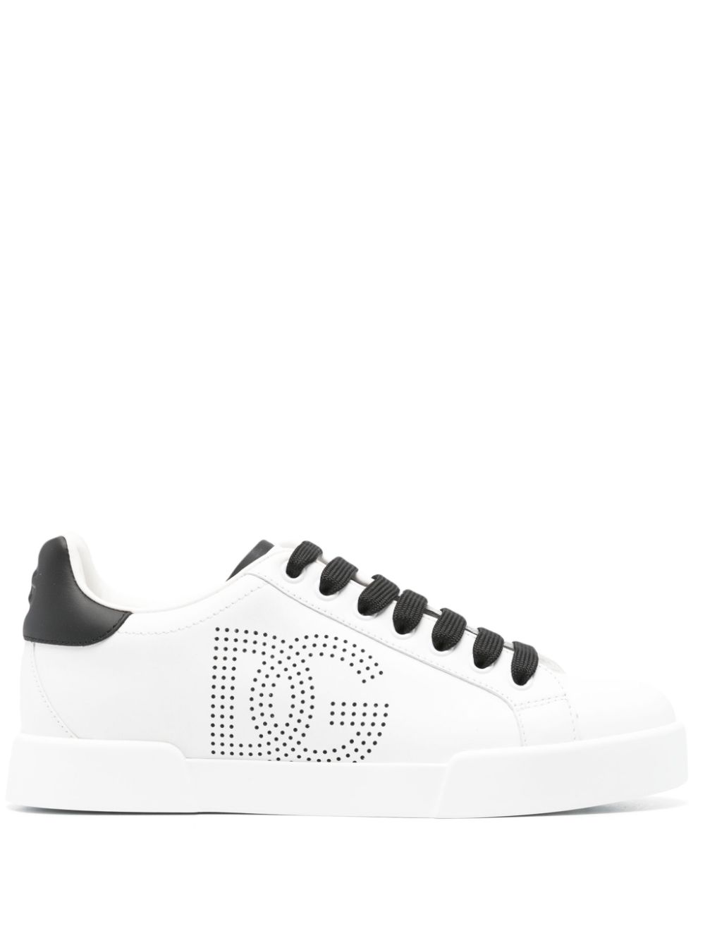 SNEAKER PORTOFINO BLANCO NEGRO LOGO PERF