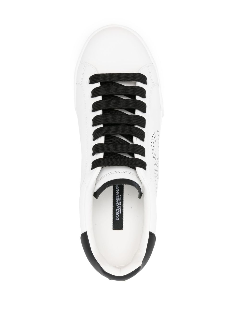 SNEAKER PORTOFINO BLANCO NEGRO LOGO PERF