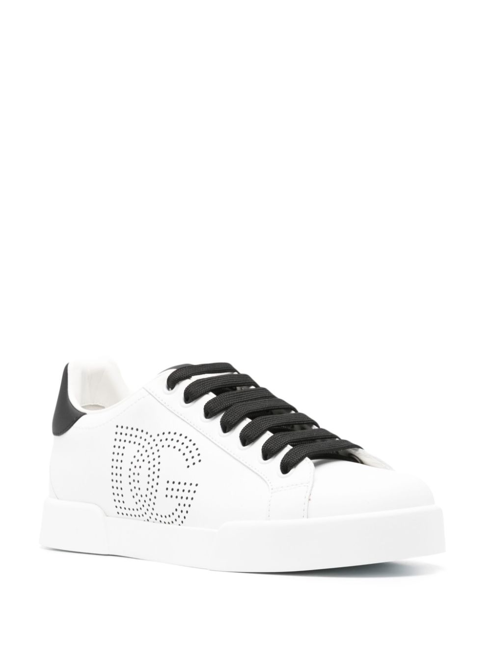 SNEAKER PORTOFINO BLANCO NEGRO LOGO PERF