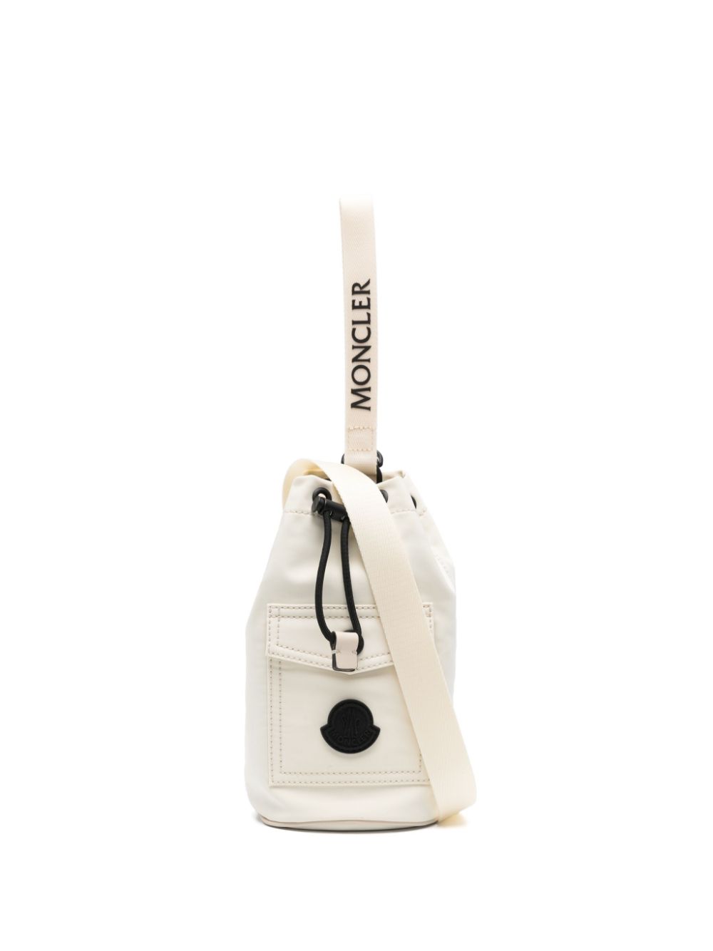 POUCH TRICK DRAWSTRING BEIGE LOGO NEGRO