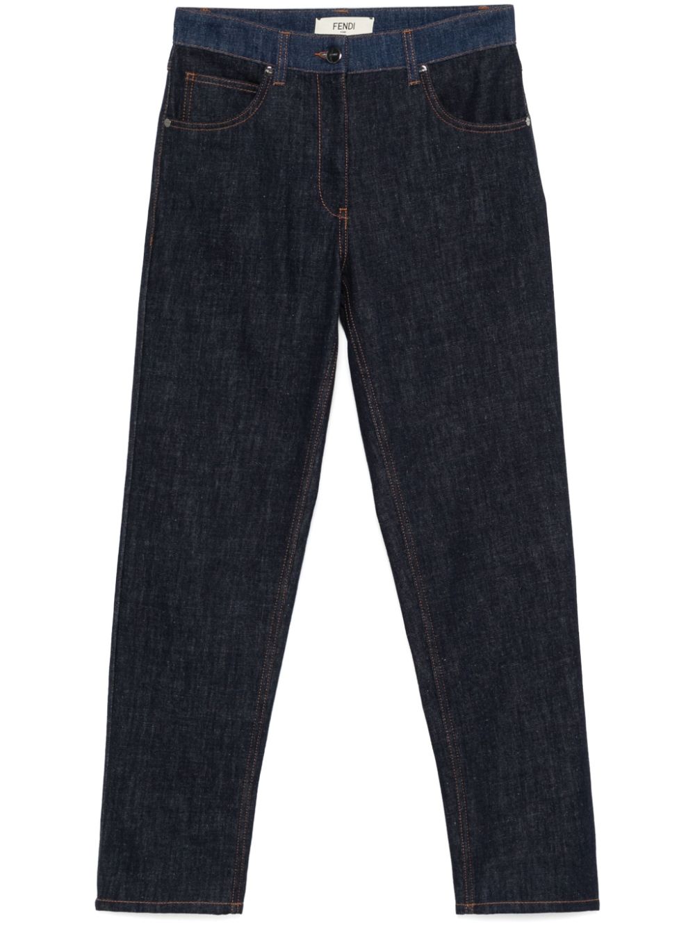 PANTALON JEAN DENIM BICOLOR BOTONES LOGO