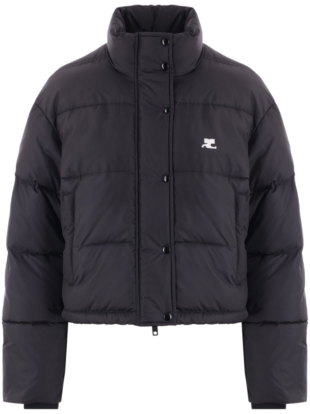 CAZADORA PUFFER NEGRA LOGO BLANCO