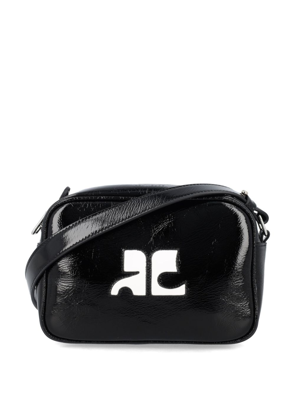 CAMERA BAG NAPLACK NEGRO CHAROL LOGO BCO