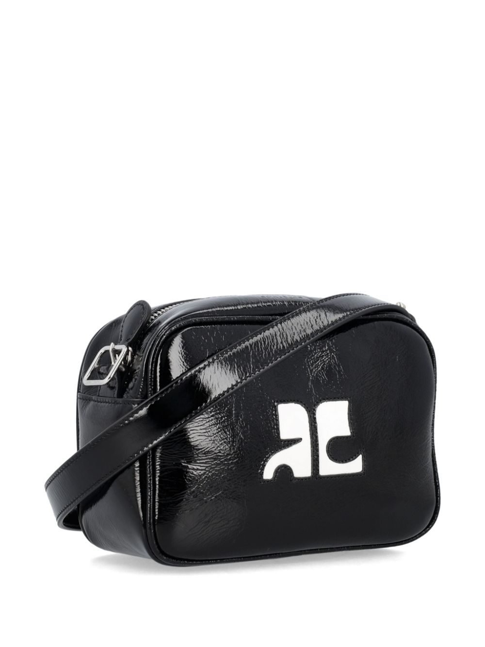 CAMERA BAG NAPLACK NEGRO CHAROL LOGO BCO