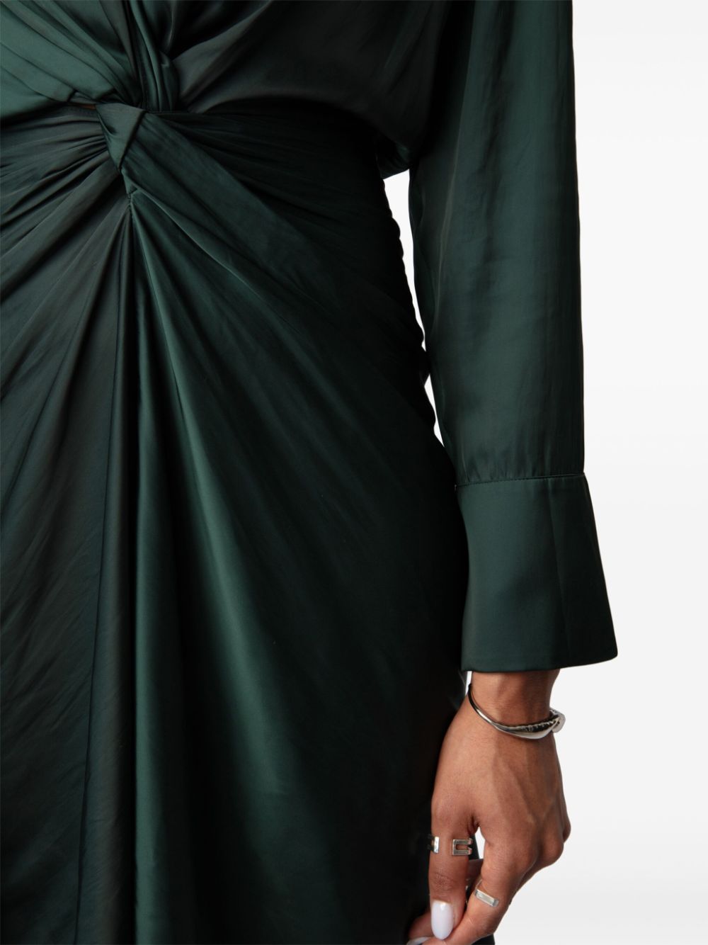 VESTIDO ML ROZO VERDE OSCURO SATIN