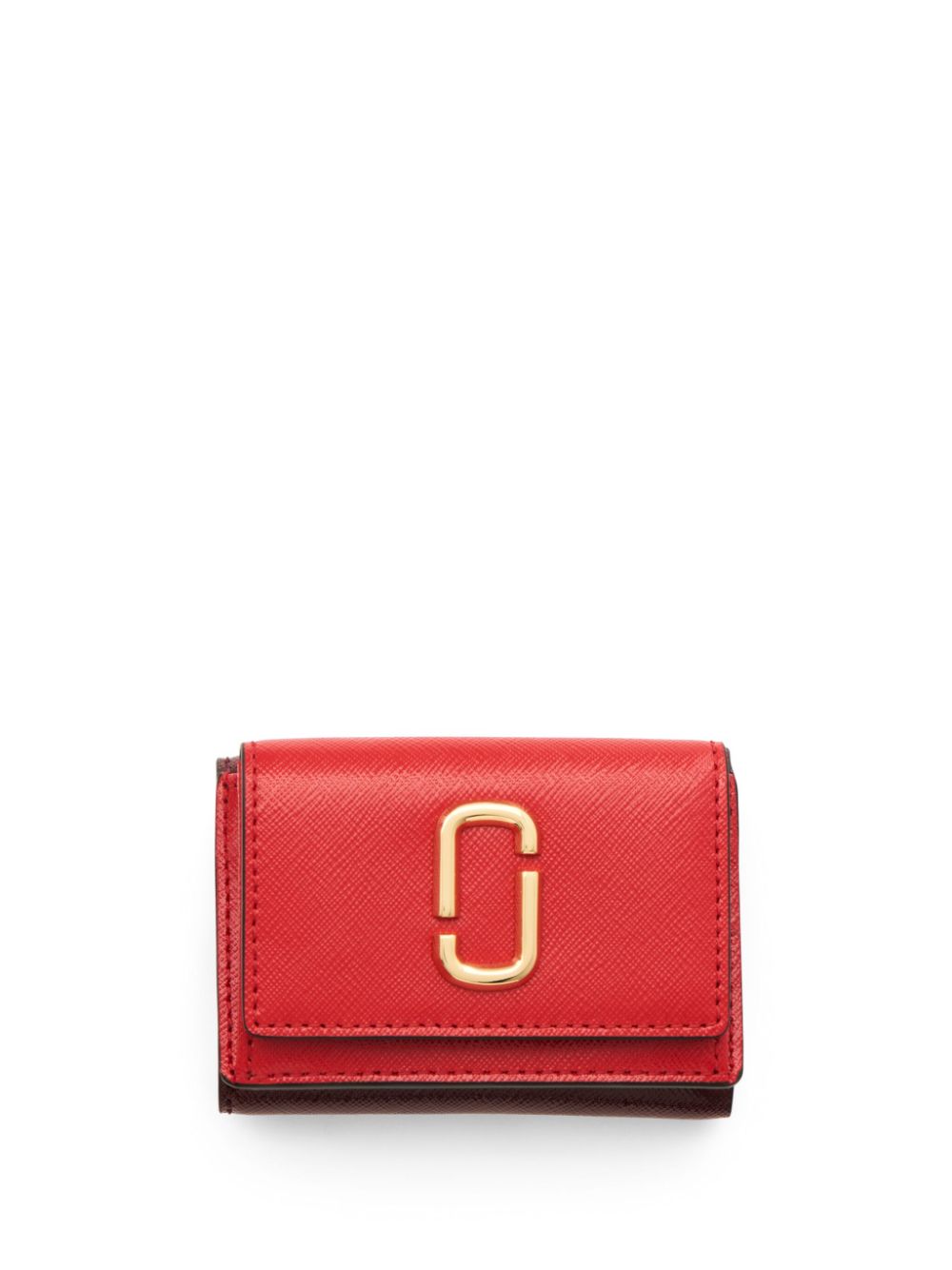 CARTERA TRIFOLD MINI ROJA LOGO DORADO