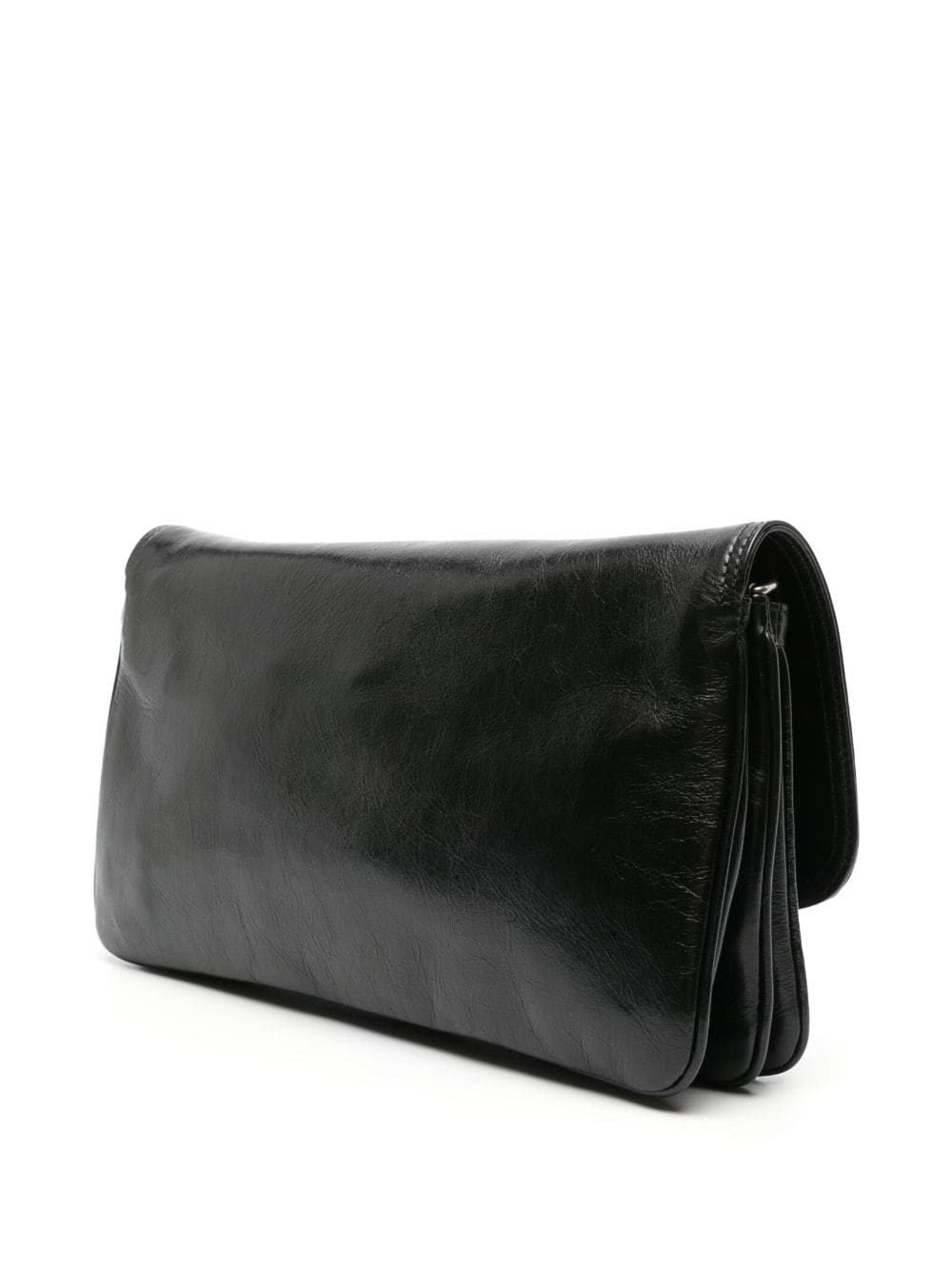 BOLSO SOFT FLAP M NEGRO LOGO BB PLATEADO