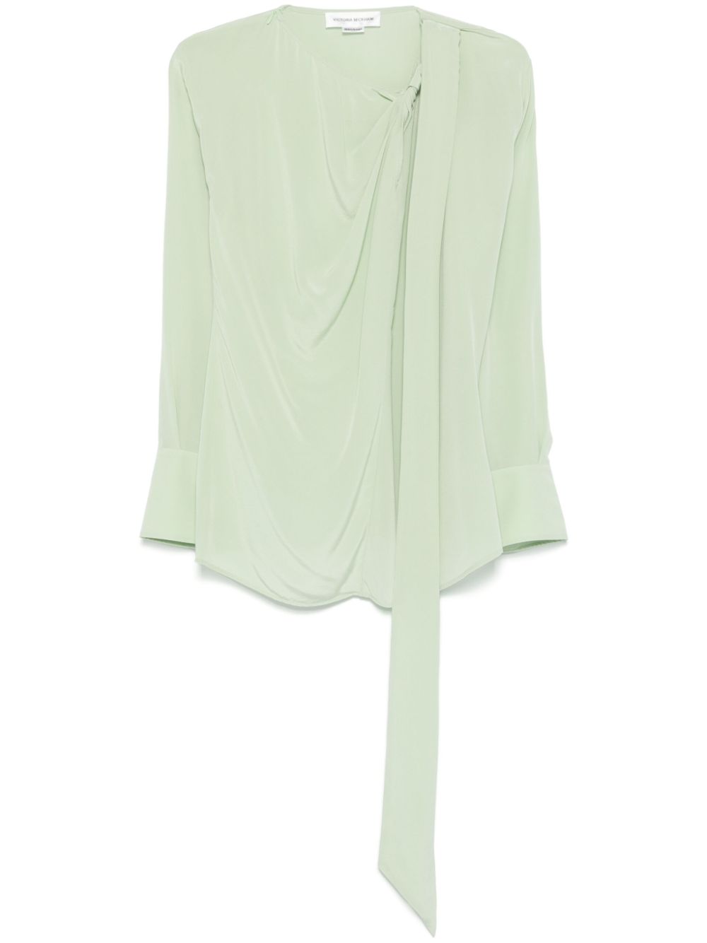 BLUSA VERDE CUELLO NUDO 