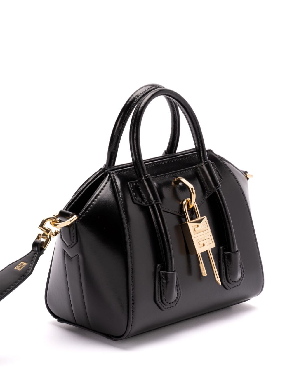 BOLSO ANTIGONA NEGRO CANDADO DORADO