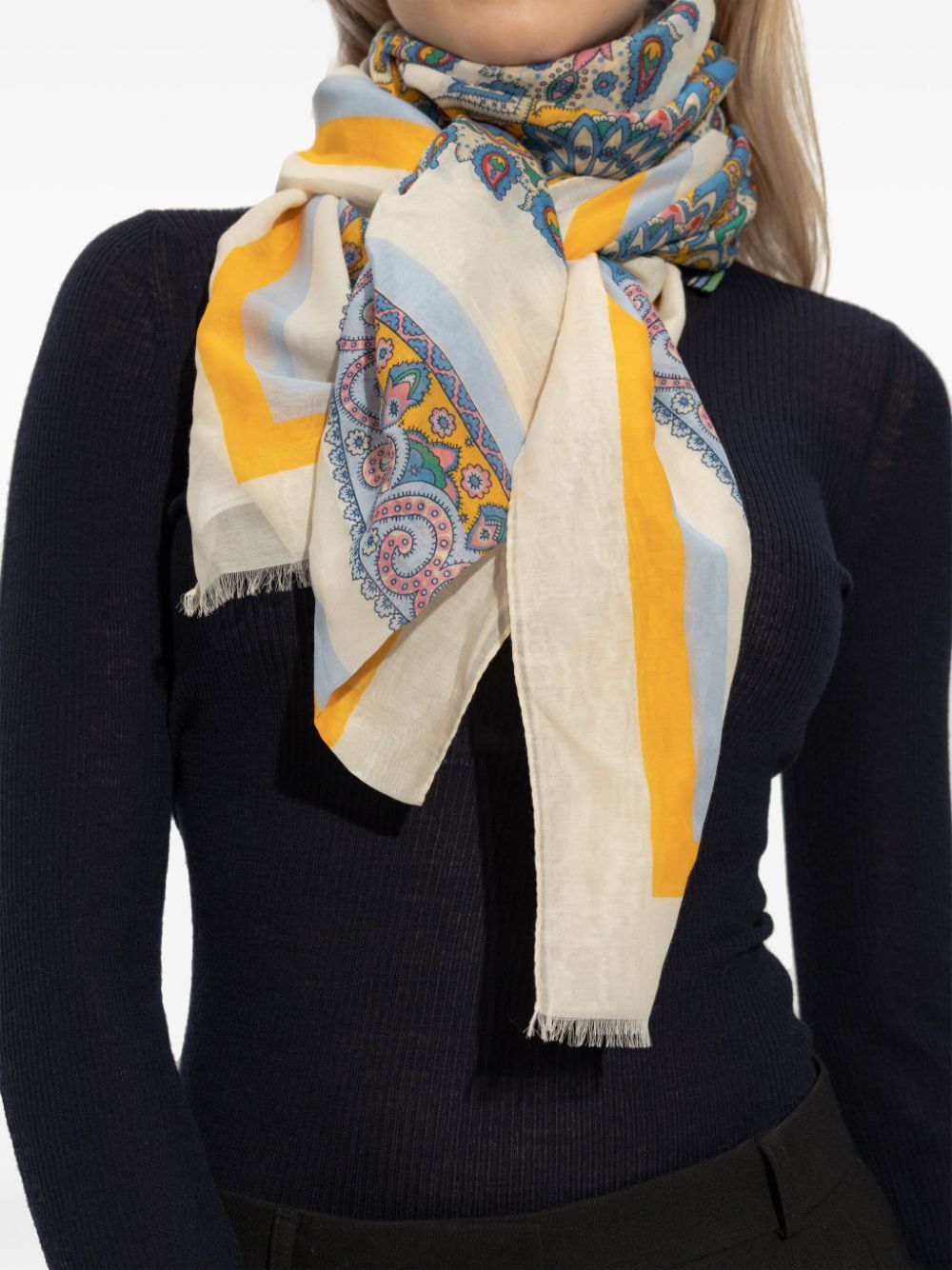 FOULARD BEIGE AMARILLO ESTAMP AMEBAS