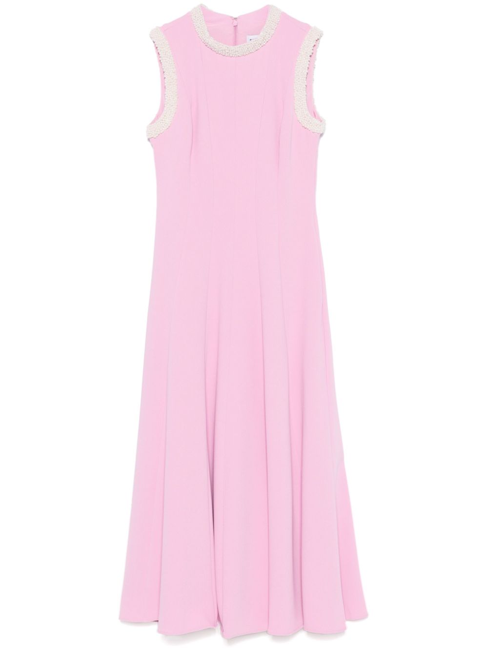 VESTIDO CREPE ROSA RIBETE...