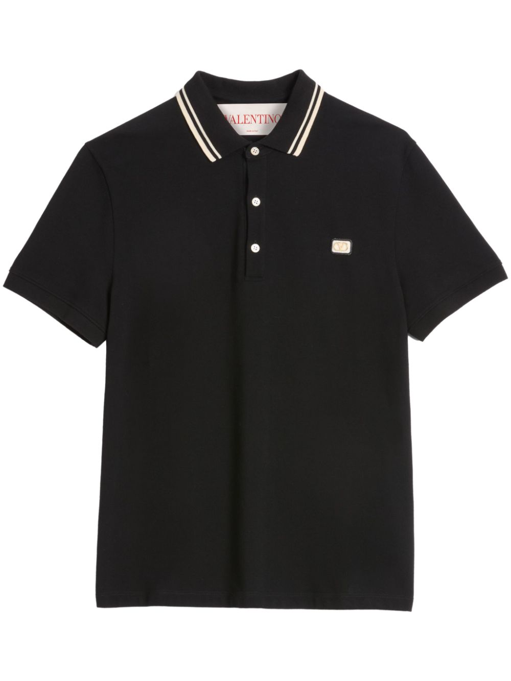 POLO MC NEGRO CUELLO RAYAS BEIGE