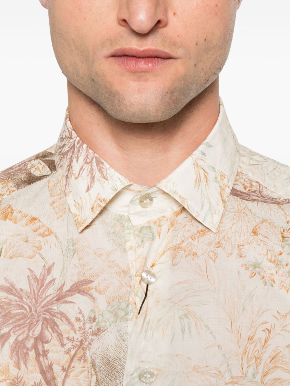 CAMISA ROMA BEIGE ESTAMP OCRE SELVA