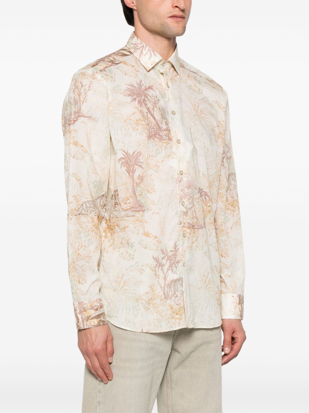 CAMISA ROMA BEIGE ESTAMP OCRE SELVA