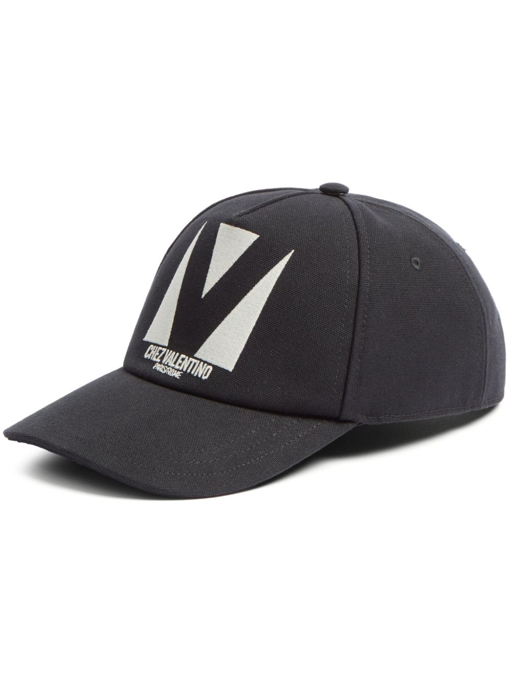 GORRA BASEBALL NEGRA LOGO BEIGE BORDADO