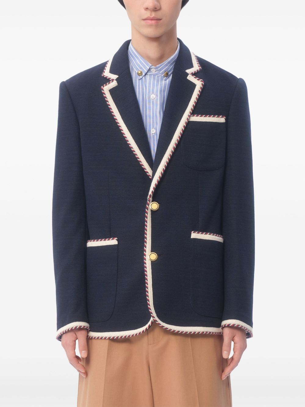 AMERICANA BLAZER MARINO VIVOS BLANCOS