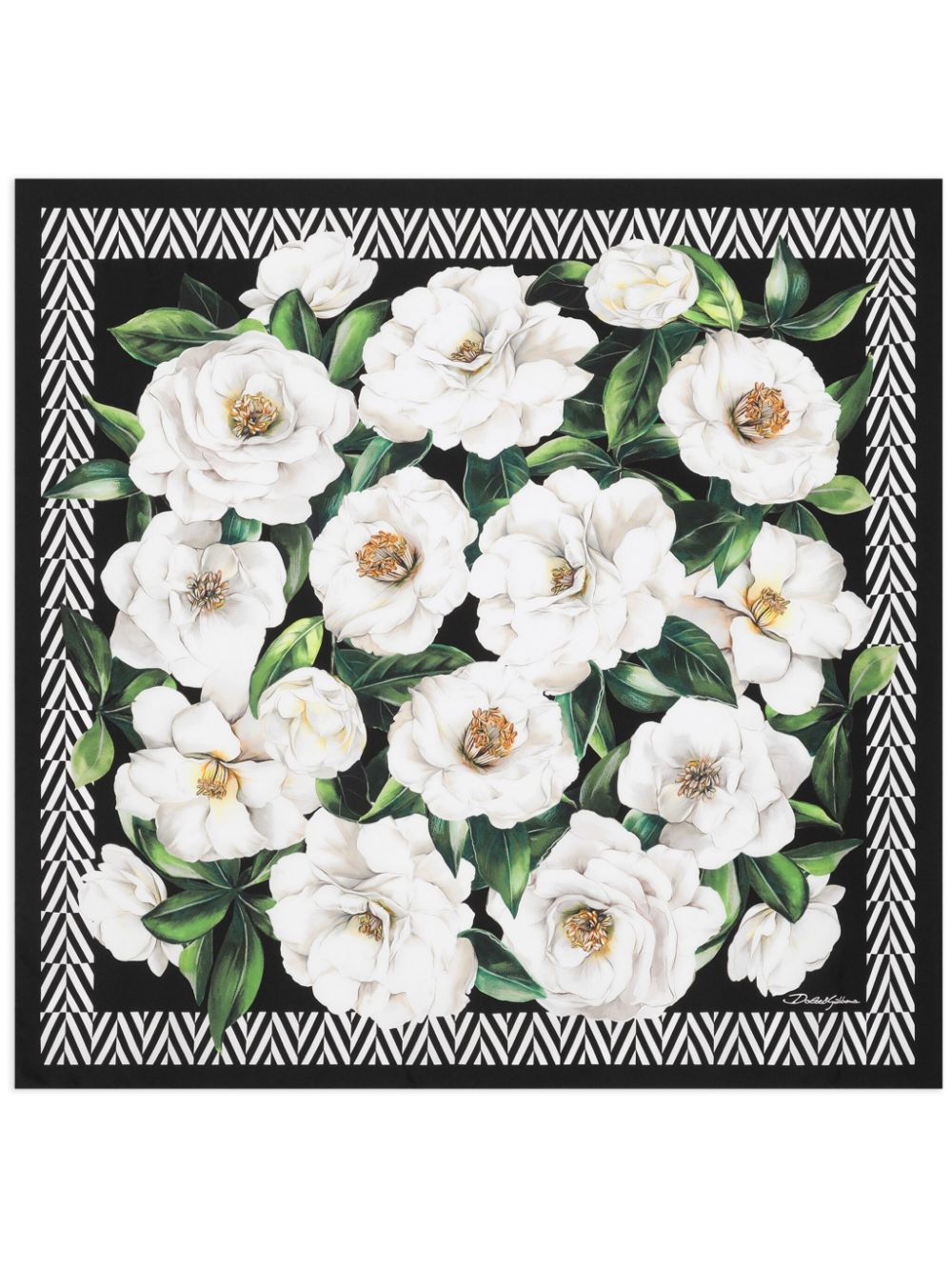 FOULARD NEGRO BLANCO EST GARDENIA