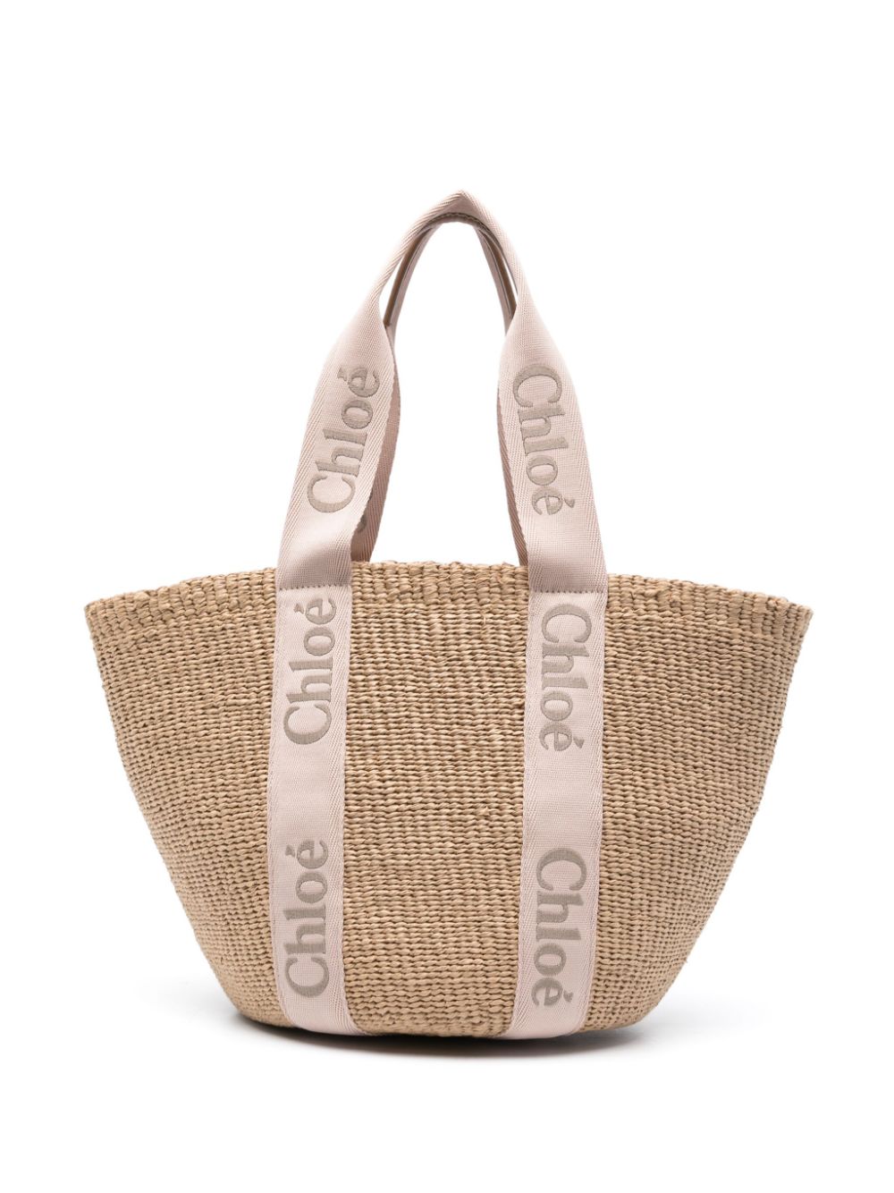 BOLSO CESTO L RAFIA NATURAL LOGO BEIGE