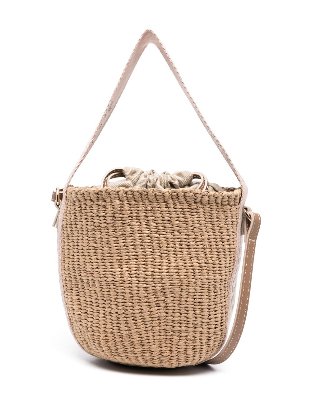 BOLSO CESTO S RAFIA NATURAL LOGO BEIGE