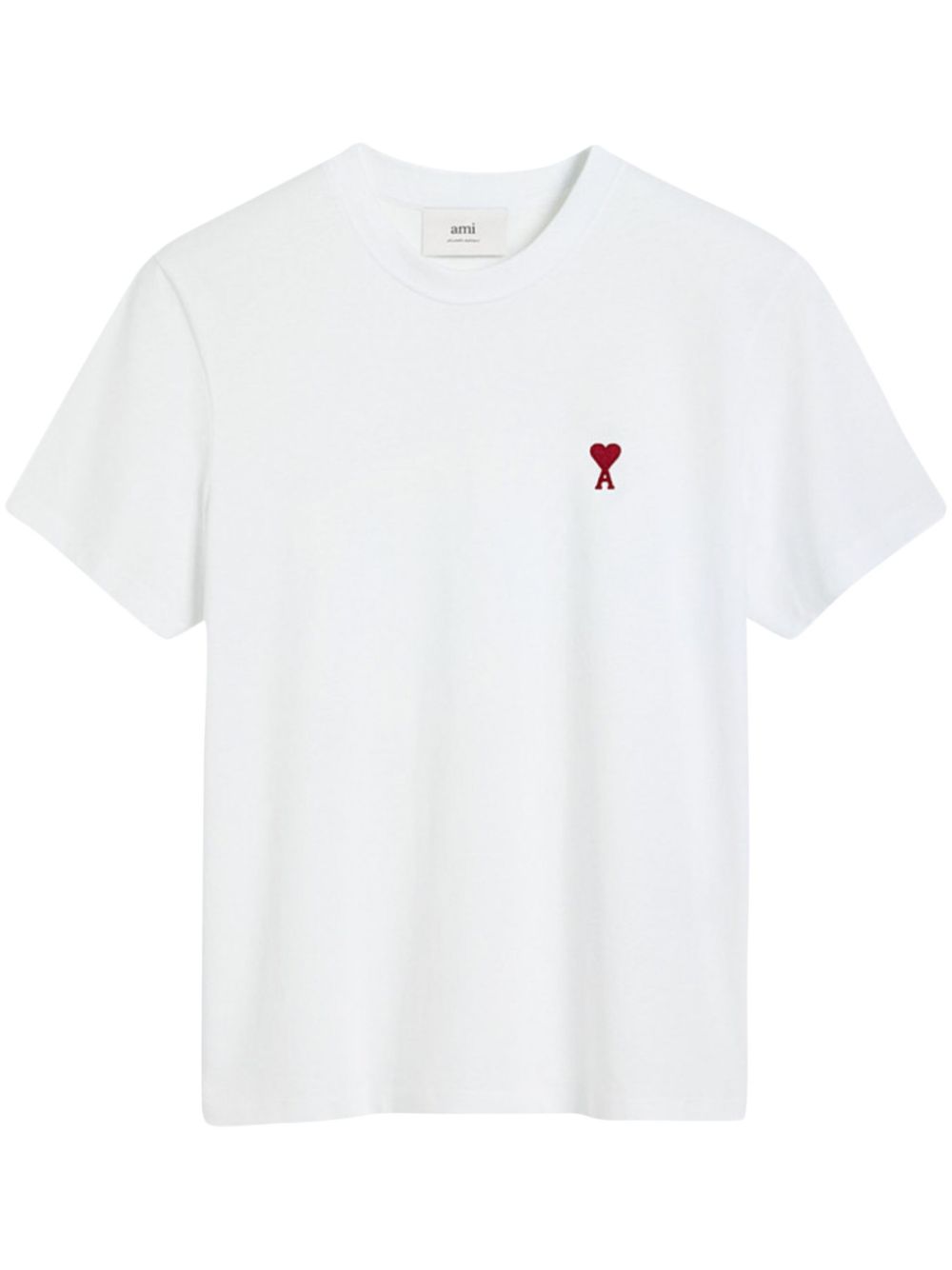 CAMISETA MC BLANCA LOGO ROJO BORDADO