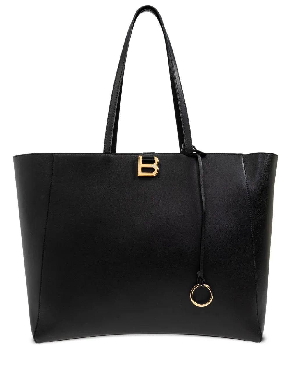 TOTE HOURG L NEGRO LOGO DORADO