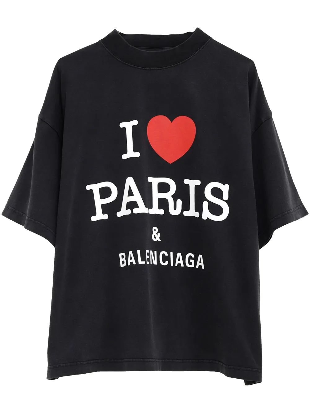 CAMISETA MC NEGRA WASHED I LOVE PARIS