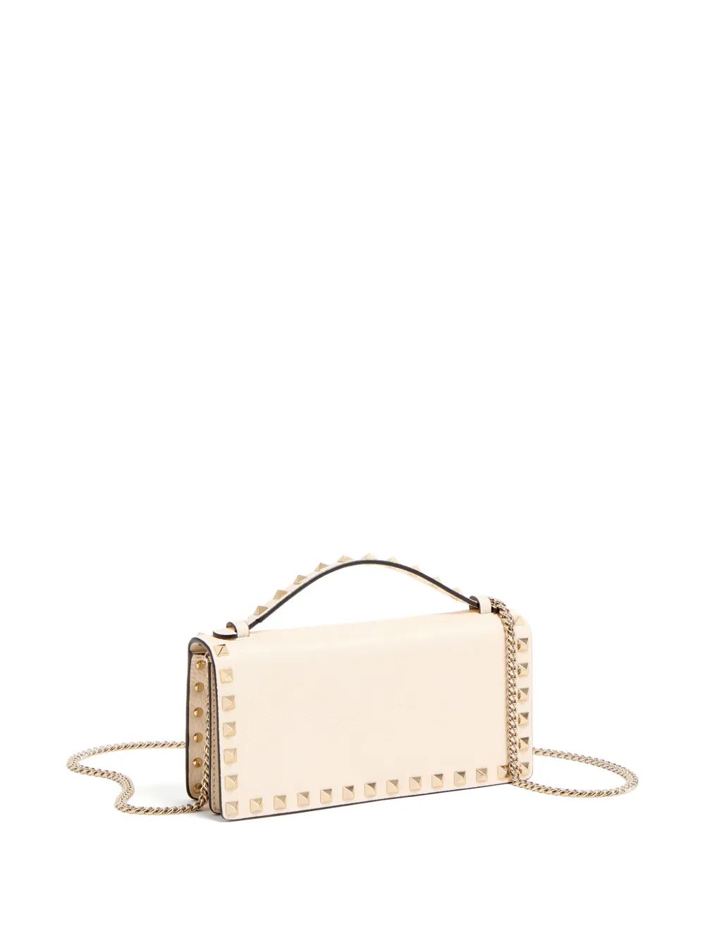 CARTERA ROCKSTUD BLANCA CADENA DORADA