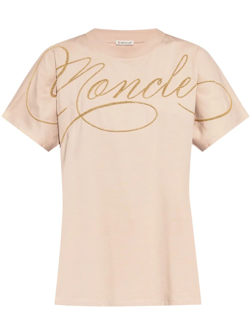 CAMISETA MC NUDE LOGO DORADO BORDADO