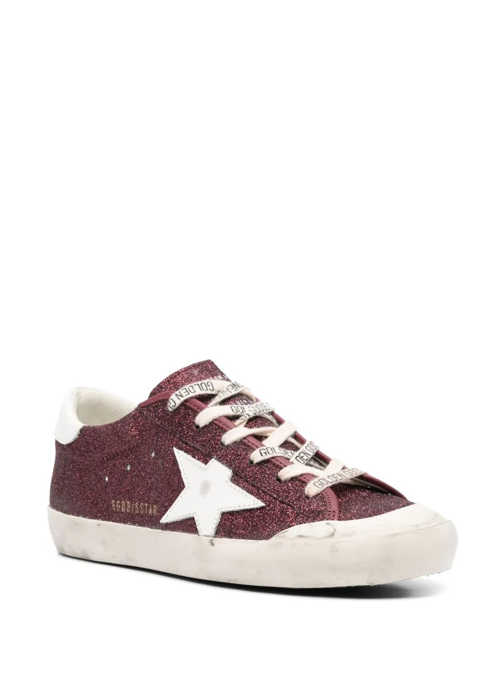 SNEAKER SUPERSTAR GLITTER BURDEOS BLANCO