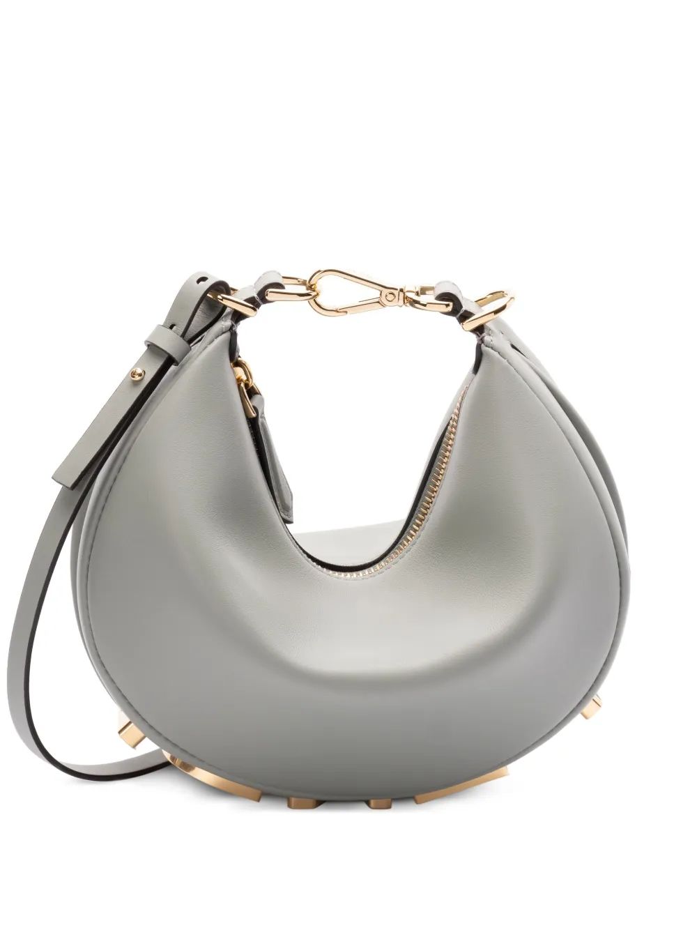 BOLSO FENDIGRAPH MINI GRIS LOGO DORADO