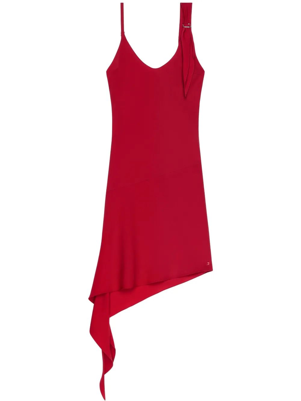 VESTIDO TIRANTES CREPE ROJO CORTO