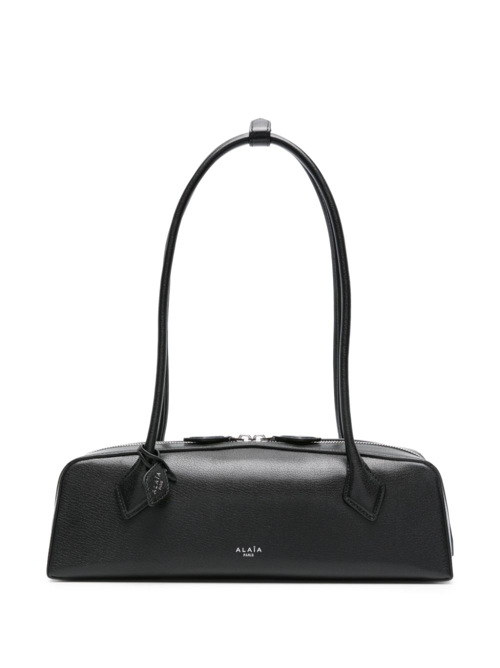 BOLSO TECKEL M NEGRO LOGO ZIP PLATEADO