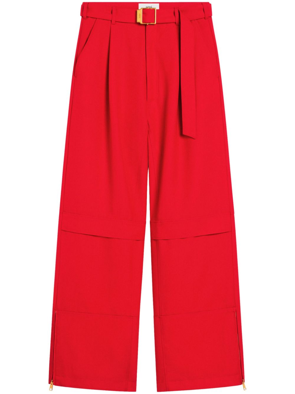 PANTALON ROJO CAMAL ANCHO HEB DORADA