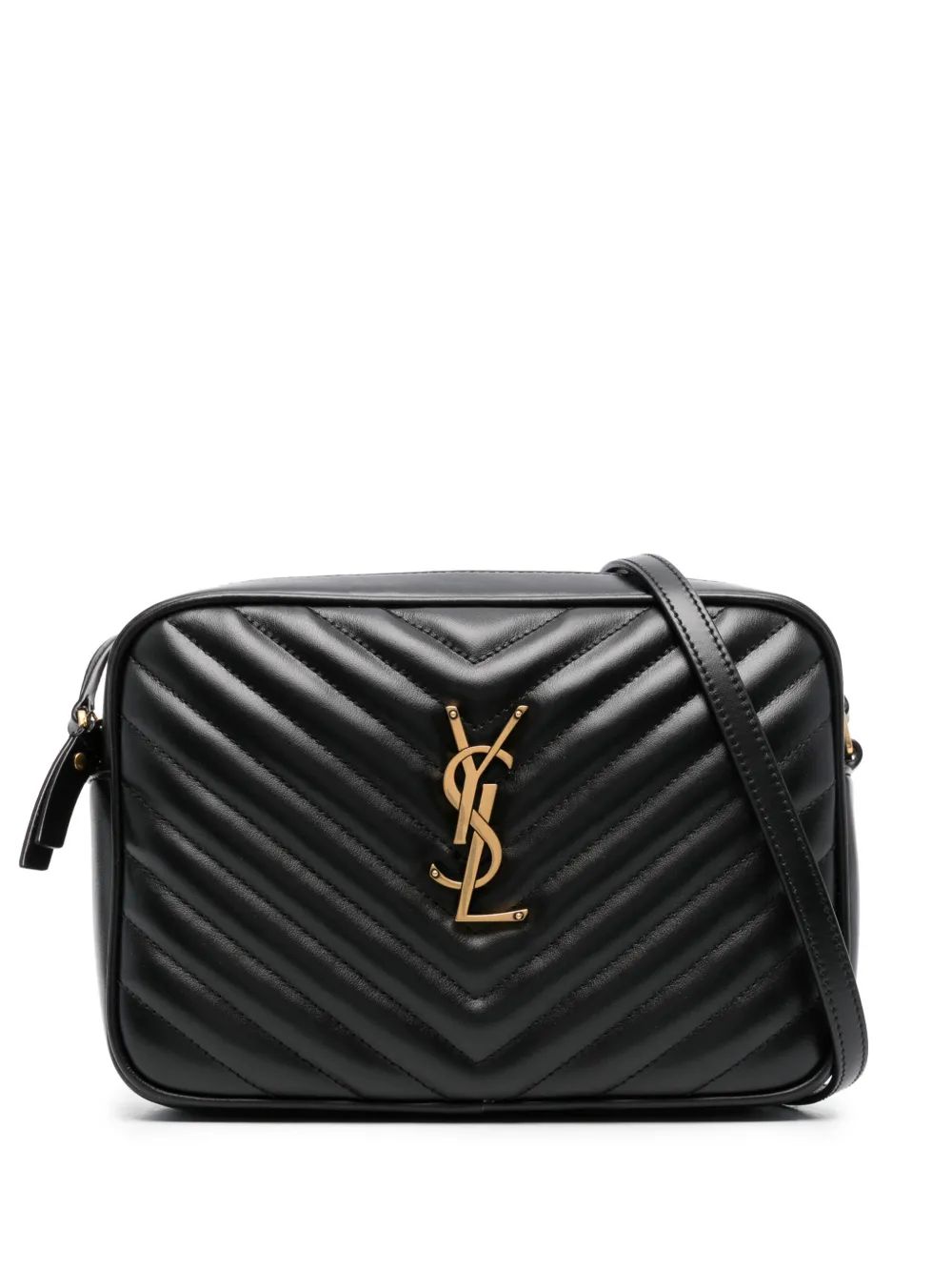 CROSSBODY LOULOU NEGRO LOGO DORADO