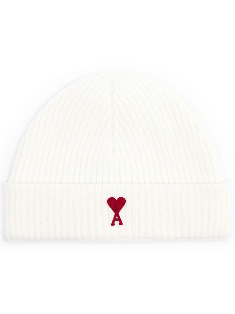 GORRO LANA BLANCO LOGO ROJO