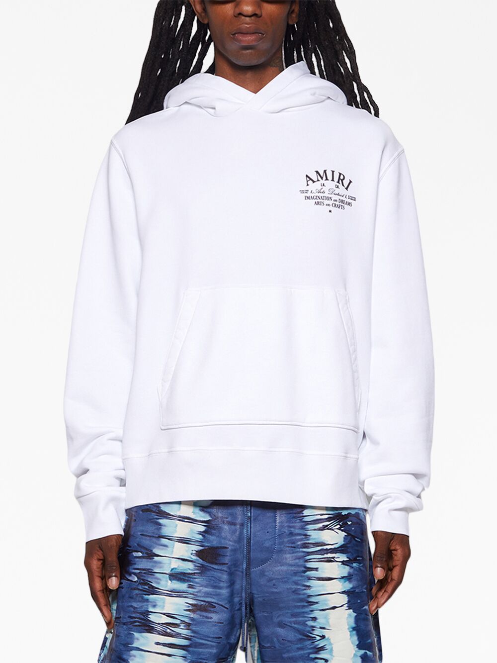 HOODIE ARTS DISTRICT BLANCO LOGO NEGRO