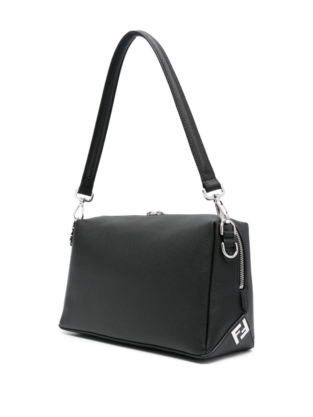 BANDOLERA LUI M NEGRO ZIP PLATEADO 