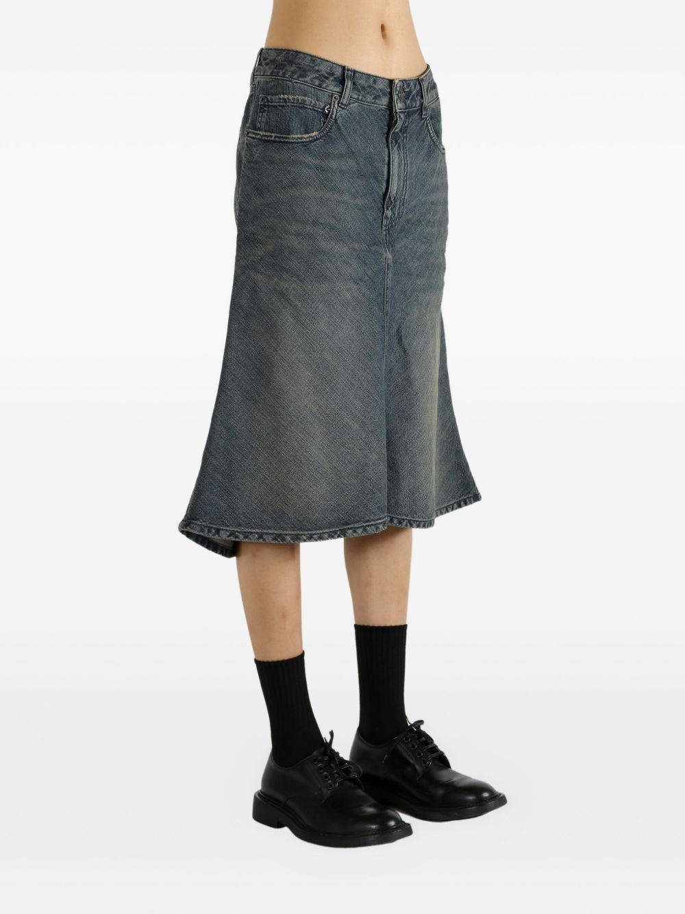 FALDA GODET MIDI DENIM