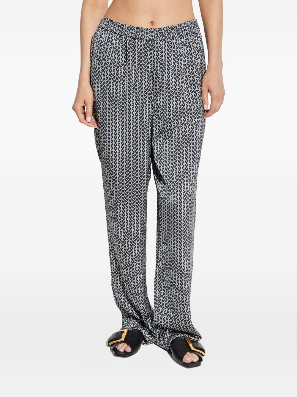 PANTALON SATIN NEGRO MONOGRAMA GRIS