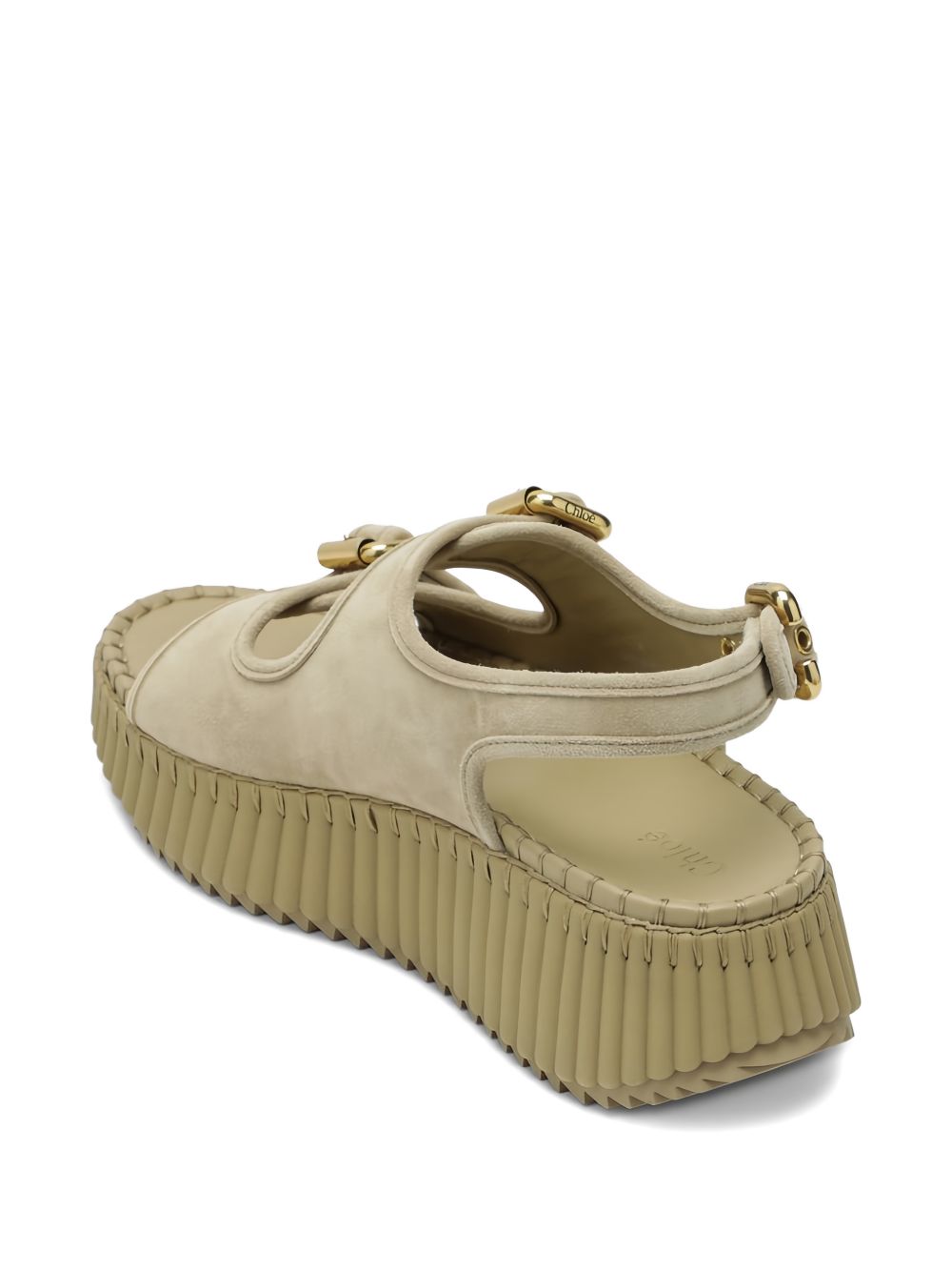 SANDALIA NAMA BEIGE ALTA HEB DORADAS