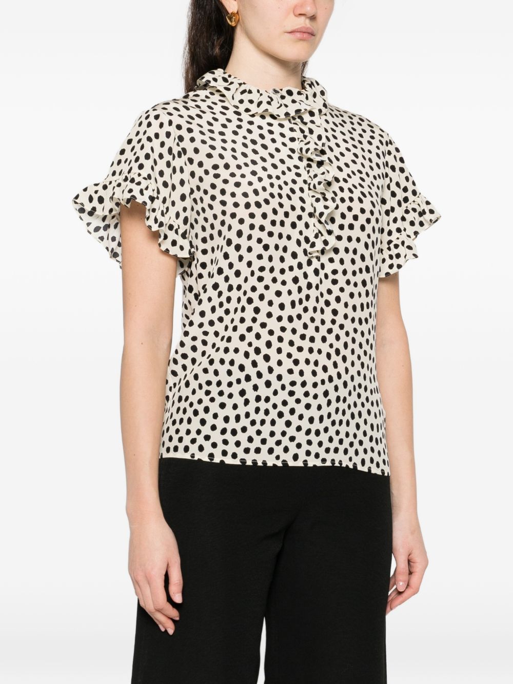 TOP MC BEIGE LUNARES NEGROS